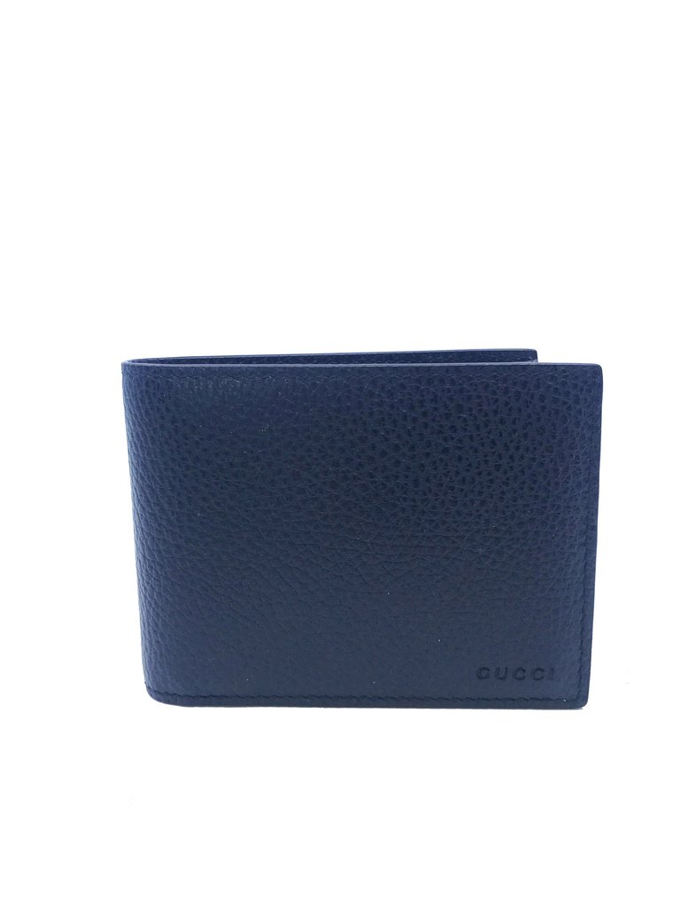 Gucci Men's Navy Blue Pebbled Leather 