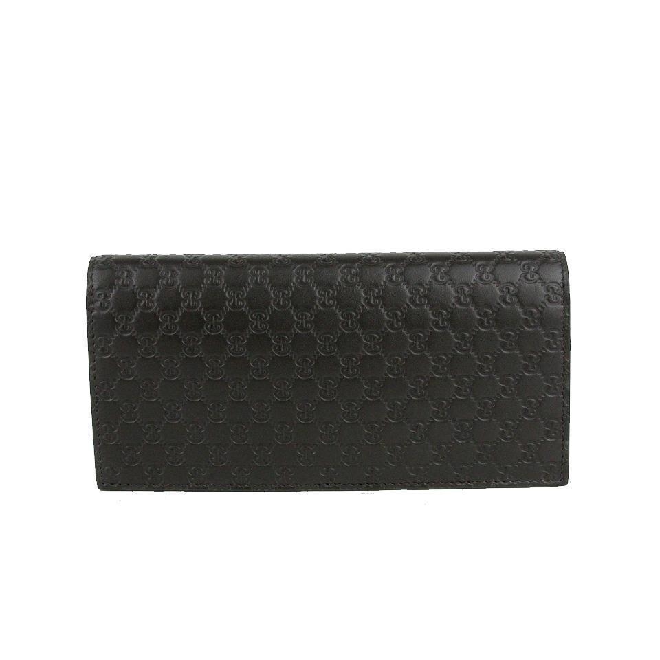 Gucci Mens Microguccissima Brown Leather ID Window Bifold Wallet 449245