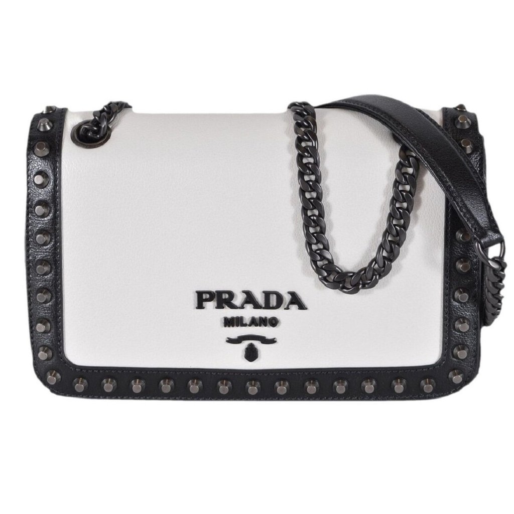 prada black and white purse