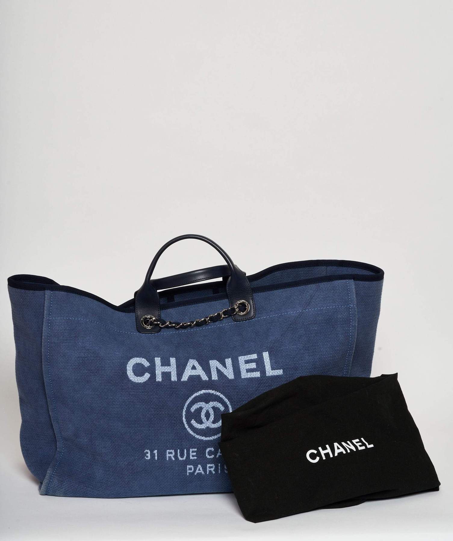 Chanel Deauville XL Blue Denim Tote